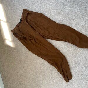 Zara brown linen-look business casual summer pants